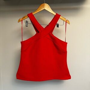 Anthropologie Red Crisscross Tank Top